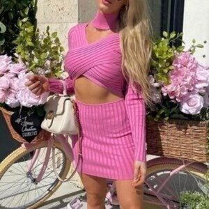 Superdown Alora Wrap Mini Dress - Pink